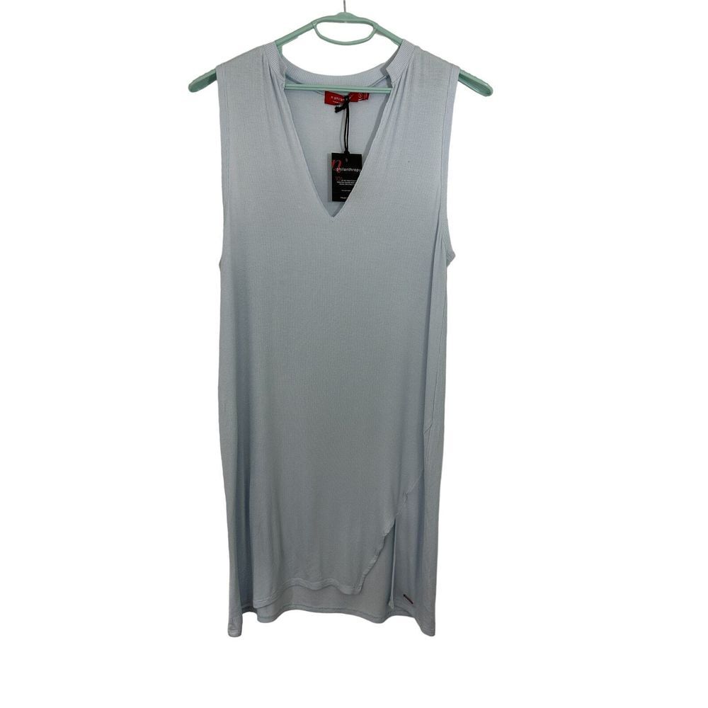 n:Philanthropy Women's NEW SZ S NIX‎ Midi Dress Rib Knit Cloudy Blue 71395MPR00